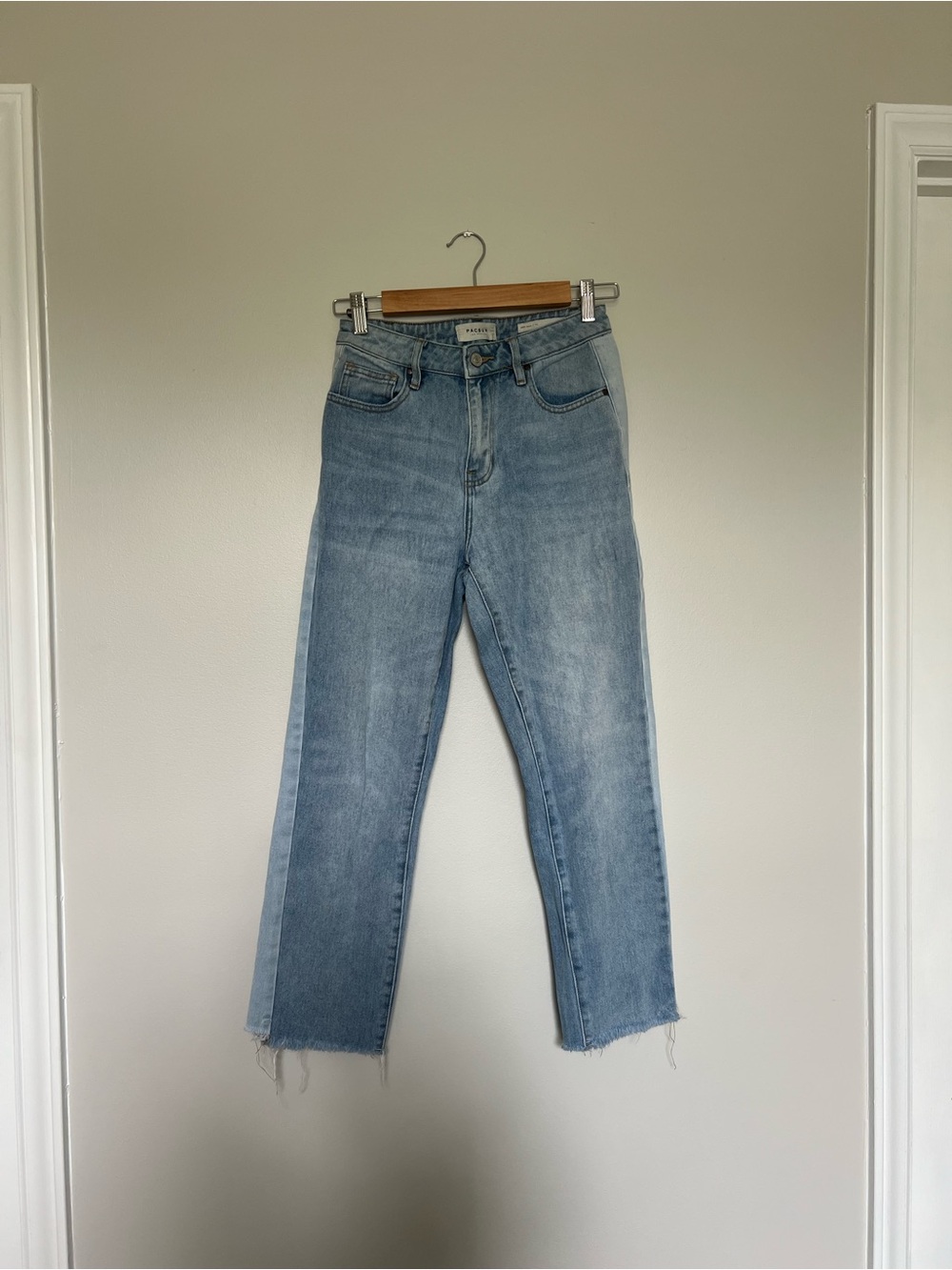 PacSun Two-Tone Light Blue Straight Leg Jeans